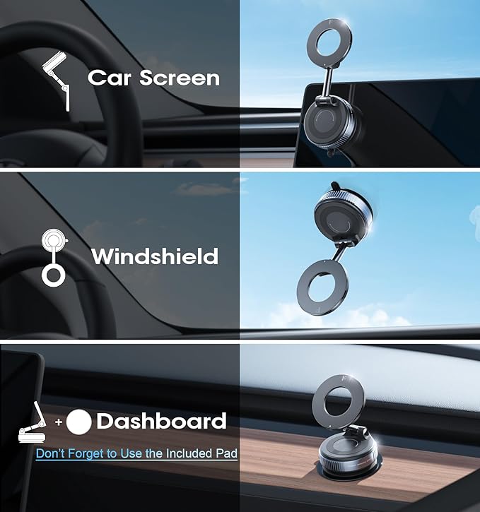 GLOWER STEPS MagGrip 360° 📱 – Strong Magnetic Phone Holder, Mounts Anywhere GLOWER STEPS