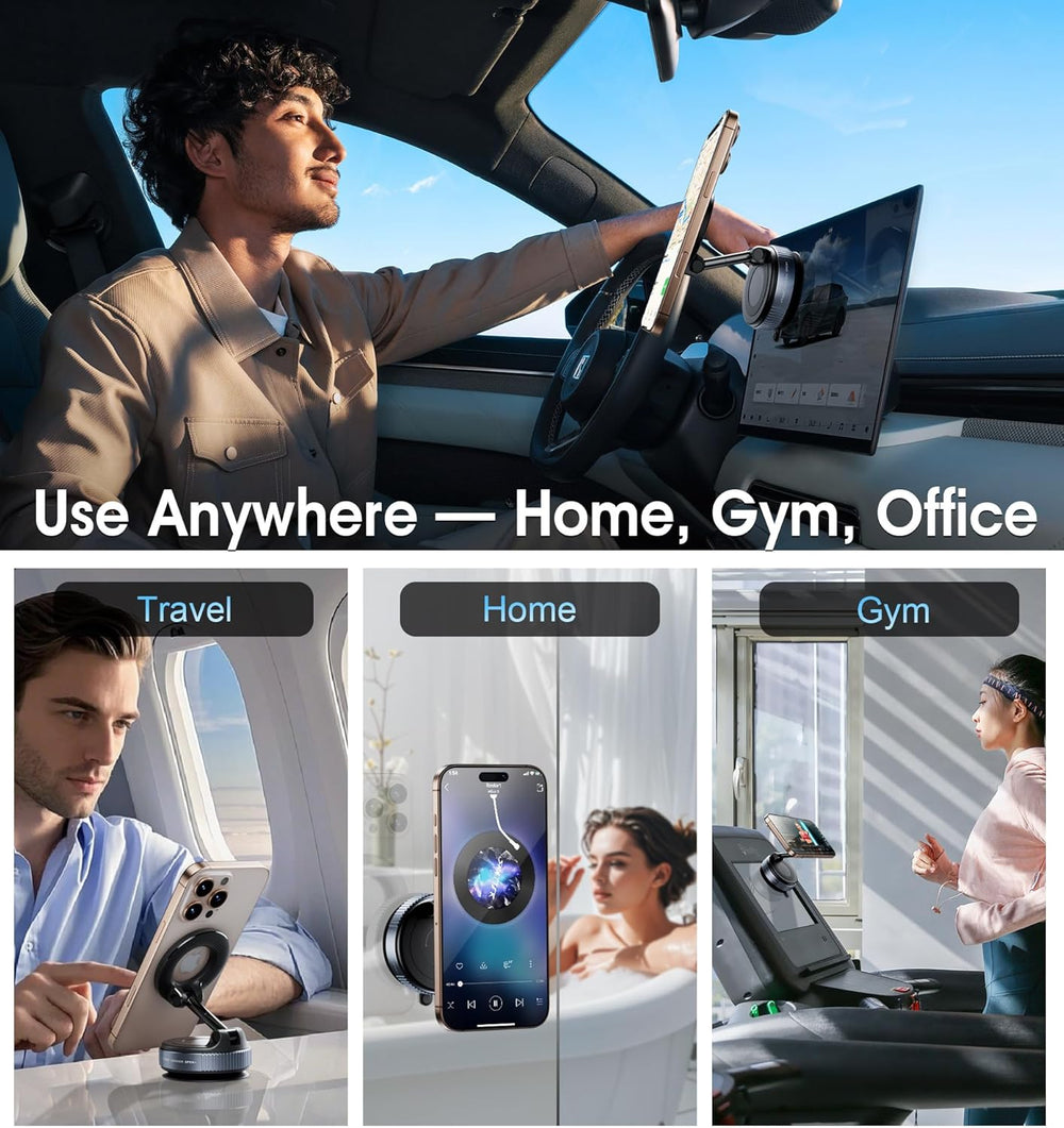 GLOWER STEPS MagGrip 360° 📱 – Strong Magnetic Phone Holder, Mounts Anywhere GLOWER STEPS